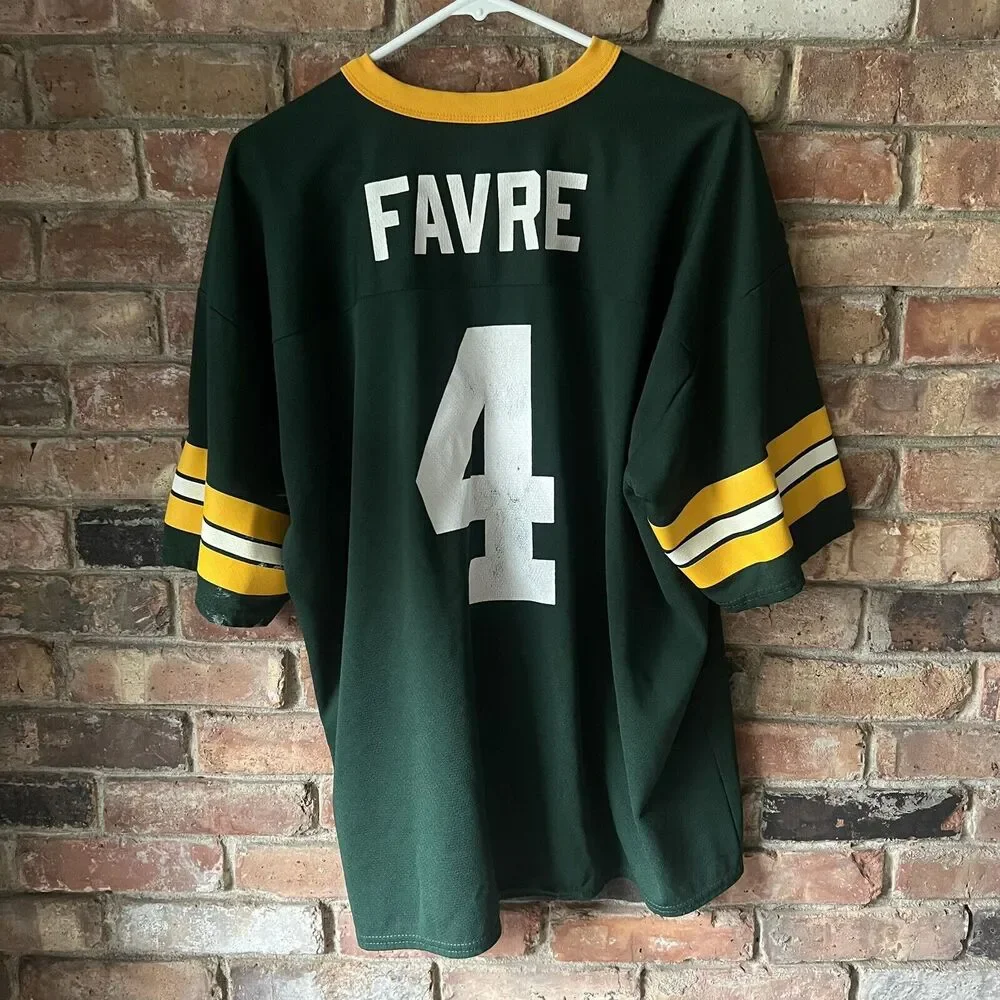 NFL Green Bay Packers QB Brett Favre #4 LOGO 7 Jersey Size XL